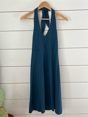 Patagonia Women's Teal Blue Halter Dress active gorpcore outdoor